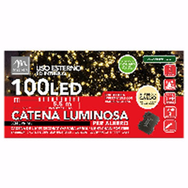 FILO LUCI LED BIANCO CALDO A BATTERIA+8 GIOCHI LUCE+TIMER