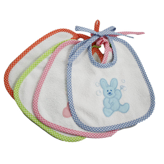 Bavetta BUNNY cm.19x20 con laccetti ricamata