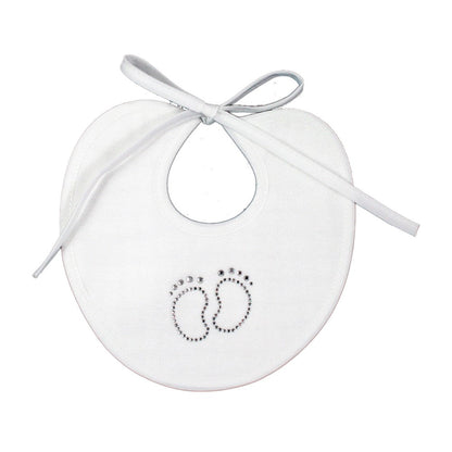 Bavetta PIEDINO cm.18x17 con laccetti e applicazione strass