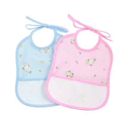 Bavaglino DOROTEA cm.16x20 in piquet con laccetti e tasca da ricamare