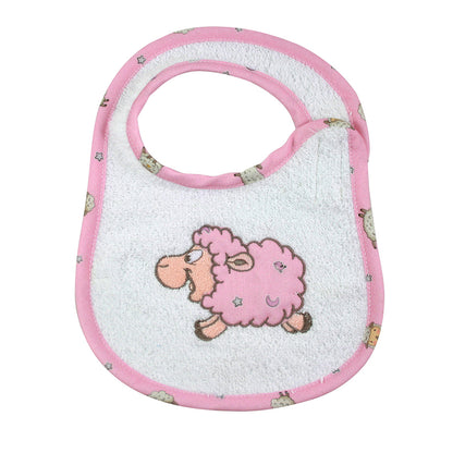 Bavaglino SWEET SHEEP cm.20x27 ricamato con velcro