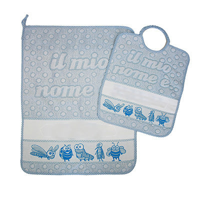 Set asilo personalizzato con il nome che vuoi tu bavaglino + salvietta