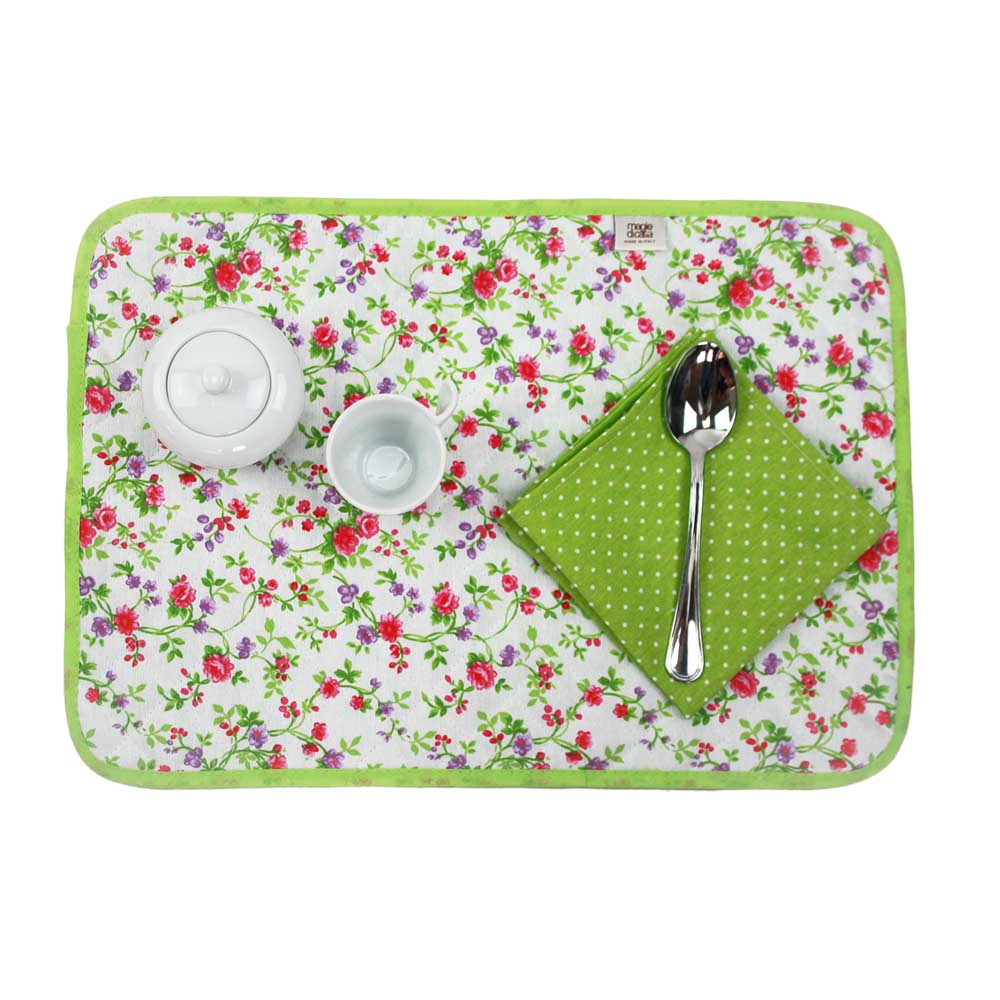 Matches21 Set Di 4 Tovagliette Americane In Tessuto Plastificato - Colore Verde Menta Giada, 46x33 Cm, Lavabili E Anti-Macchia