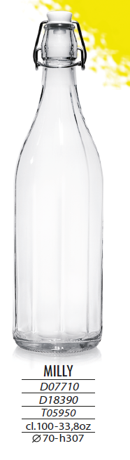 Set 6 bottiglie 1 litro/05  vetro trasparente
