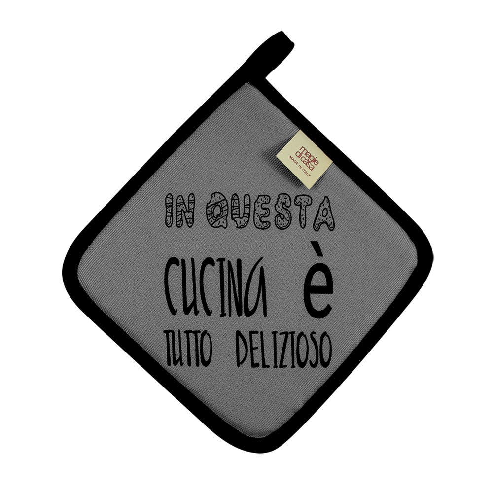 Presina LA CUCINAZZA cm.20x20 con stampe SPIRITOSE