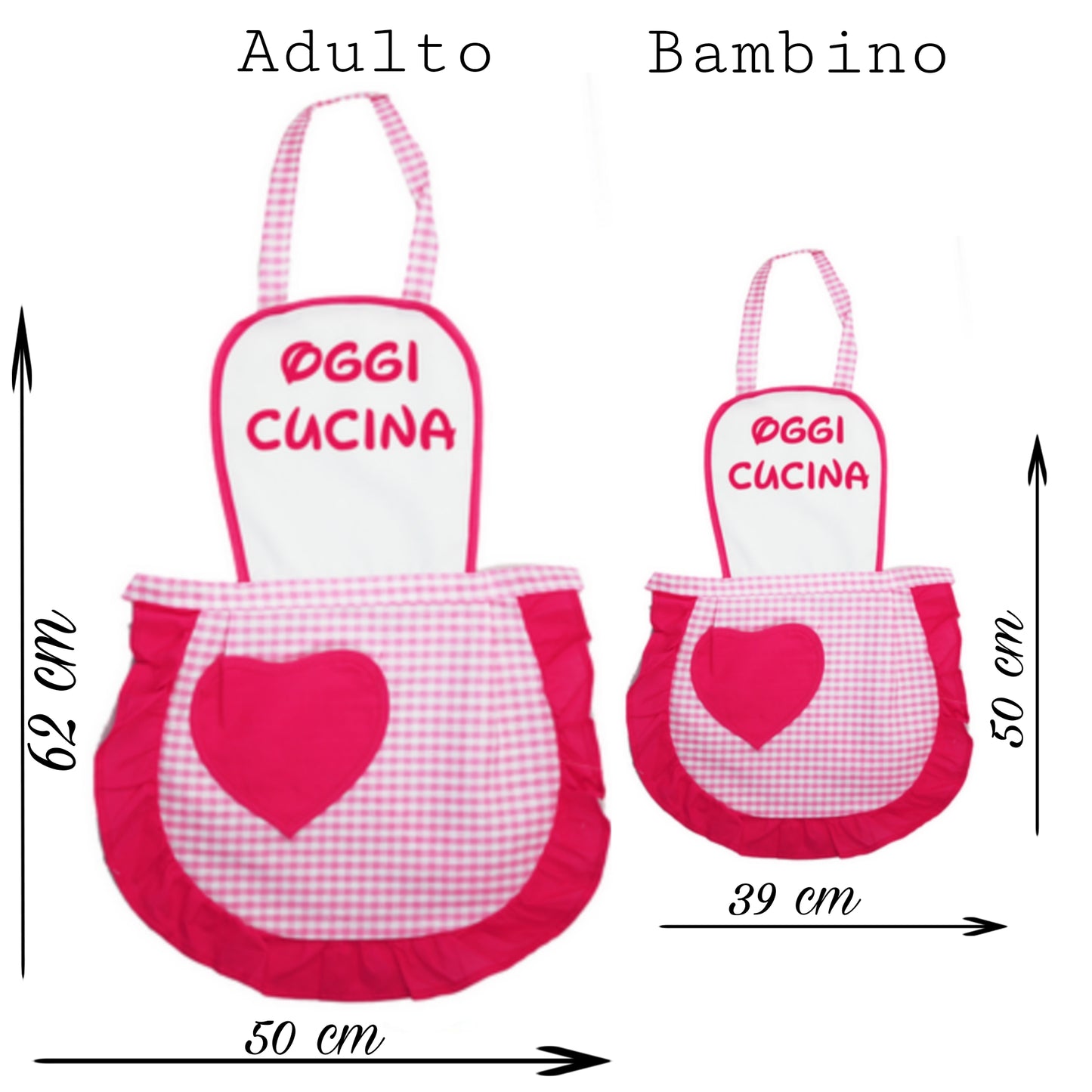 Coppia Grembiuli donna+bimba personalizzati