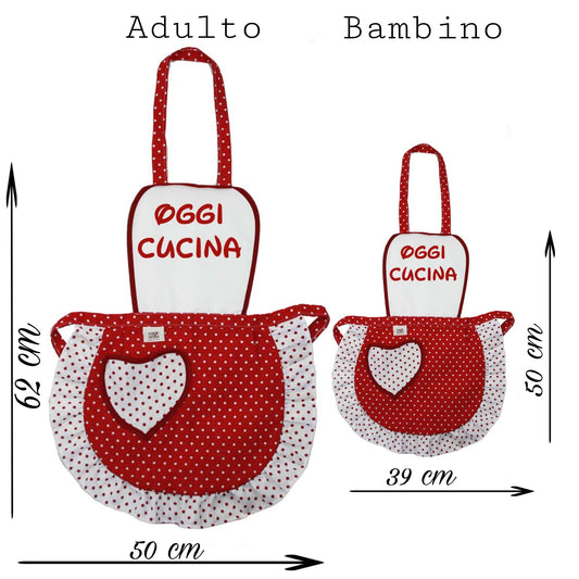 Coppia Grembiuli donna+bimba personalizzati