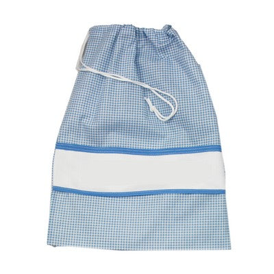 Sacca asilo personalizzata in cotone azzurro - Main Image