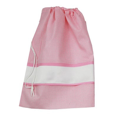 Sacca asilo personalizzata in cotone rosa