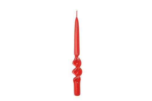 Candela spirale rosso cm 25